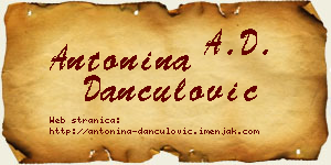 Antonina Dančulović vizit kartica